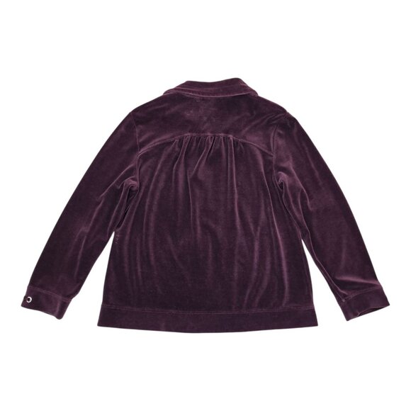 Chicos Zenergy Womens Purple Velvet Zip-Up Jacket Size 3 - Picture 2 of 8